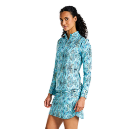Blue Riviera Lacey Snake Print Quarter Zip Pull Over